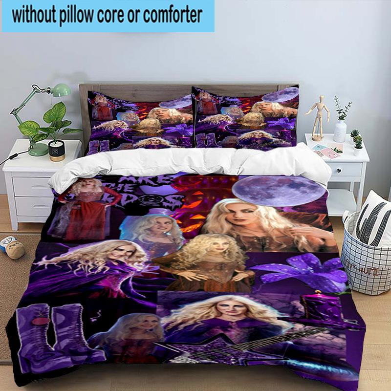 3PCS Halloween witches 3pcs Bedding,Including 3PCS Duvet Cover And 2pcs Pillowcases Perfect for Christmas,Ideal for Bedroom, Dormitory