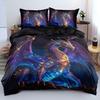 Dragon Bedding Set Double 3D Print Dragon Duvet Cover with Pillowcases Soft and Comfortable