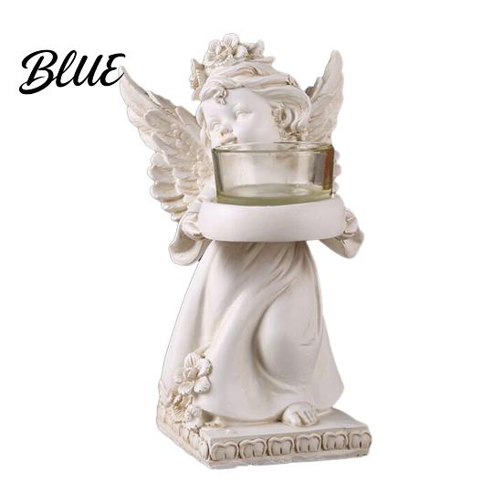 Angel Candle Holder Little Holder Resin Decorative Guardian Tea Light Statue With Retro