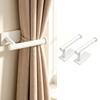 2pcs Set of No-Drill Curtain Tiebacks Hooks, Nordic Style White No-Nail Curtain Fixers, Home Seamless Wall Adhesive Hooks,
