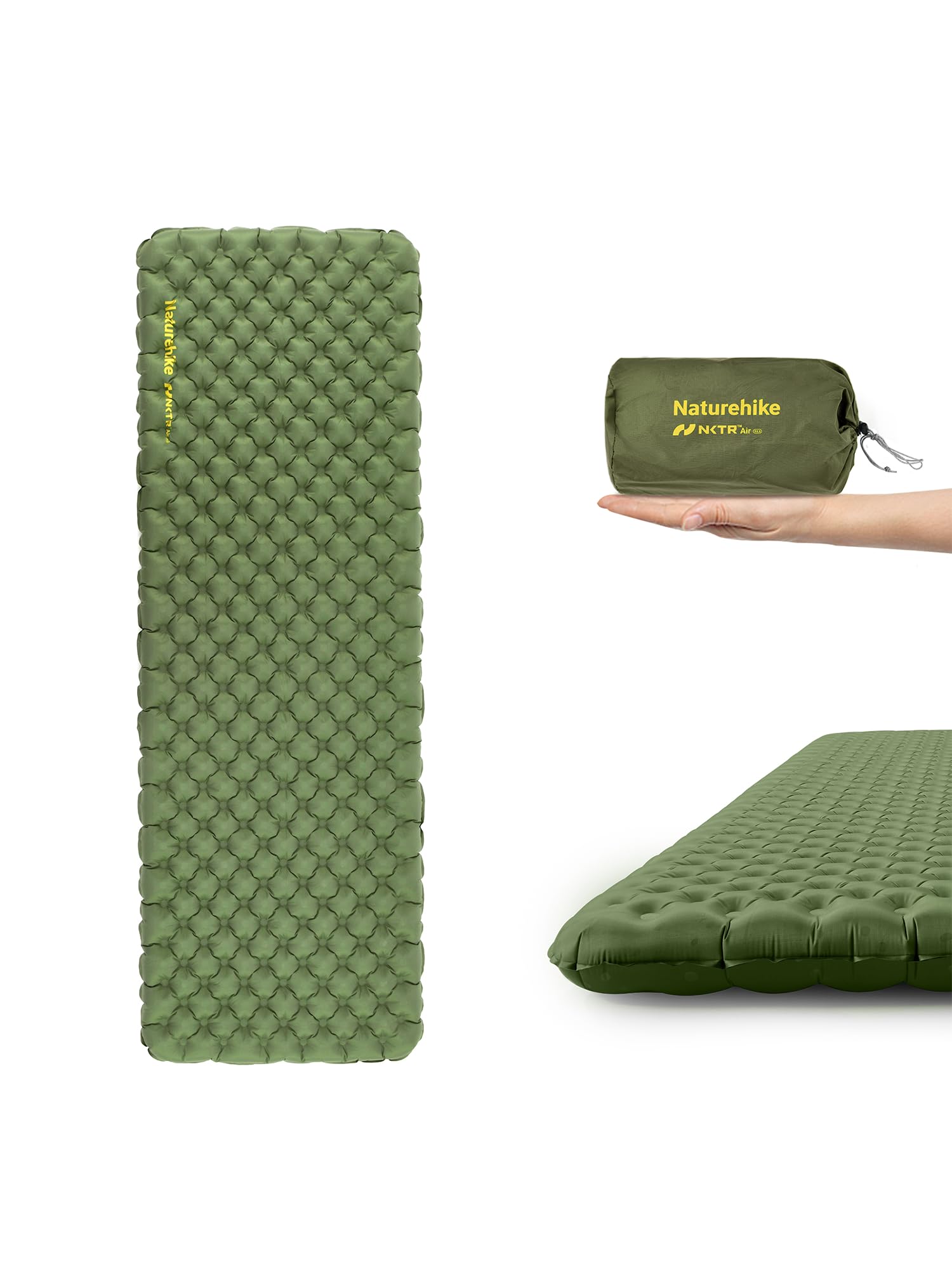 Naturehike High Air 8cm Temperature Abrasion Warm and Rectangular Inflatable Car Emergency Air Pump Included Size [SGS Certified] R-Value 4.6