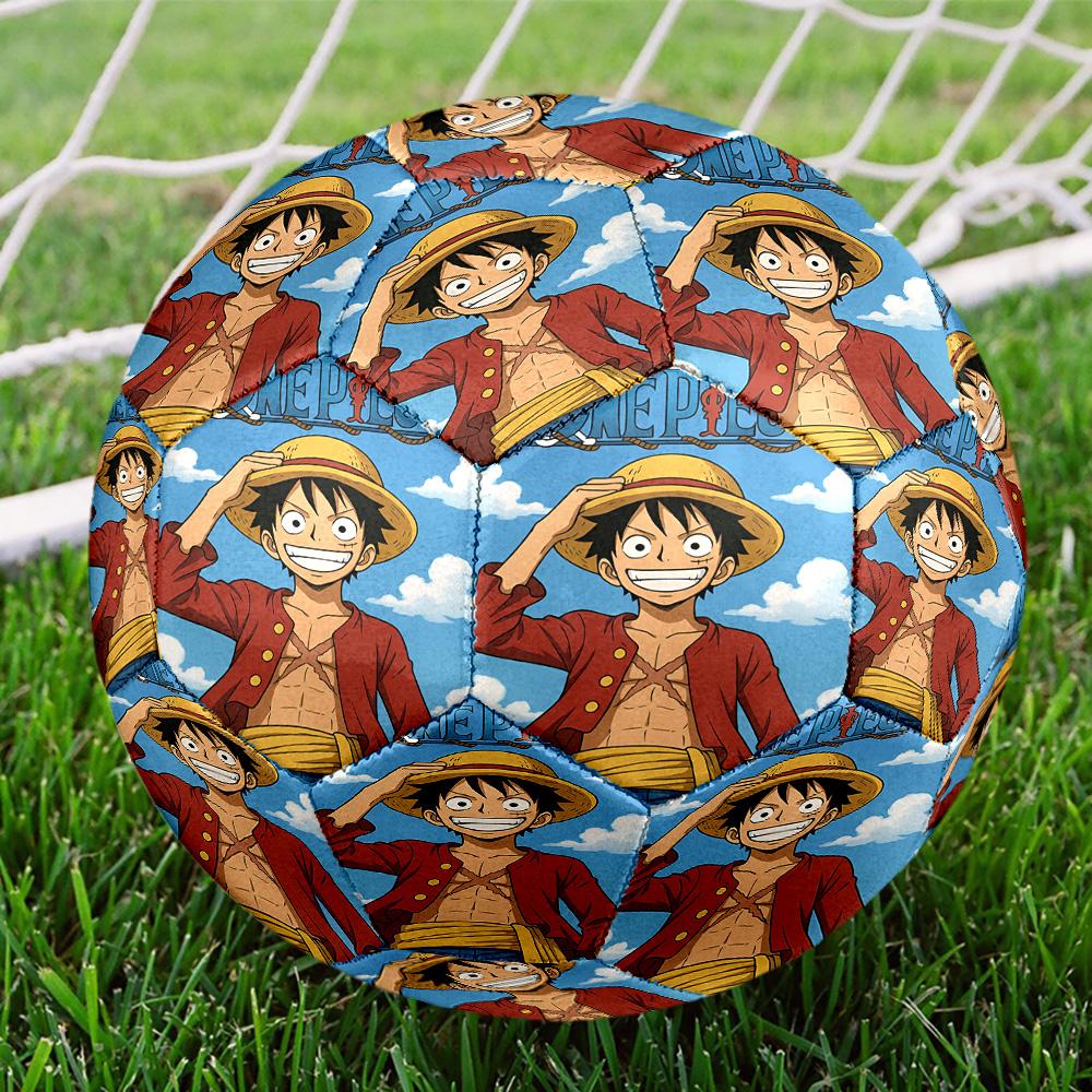 One Piece Print Size 5 Soccer Ball, Standard Match Football for Sports Game and Team Practice, Ideal Gift for Soccer Fans