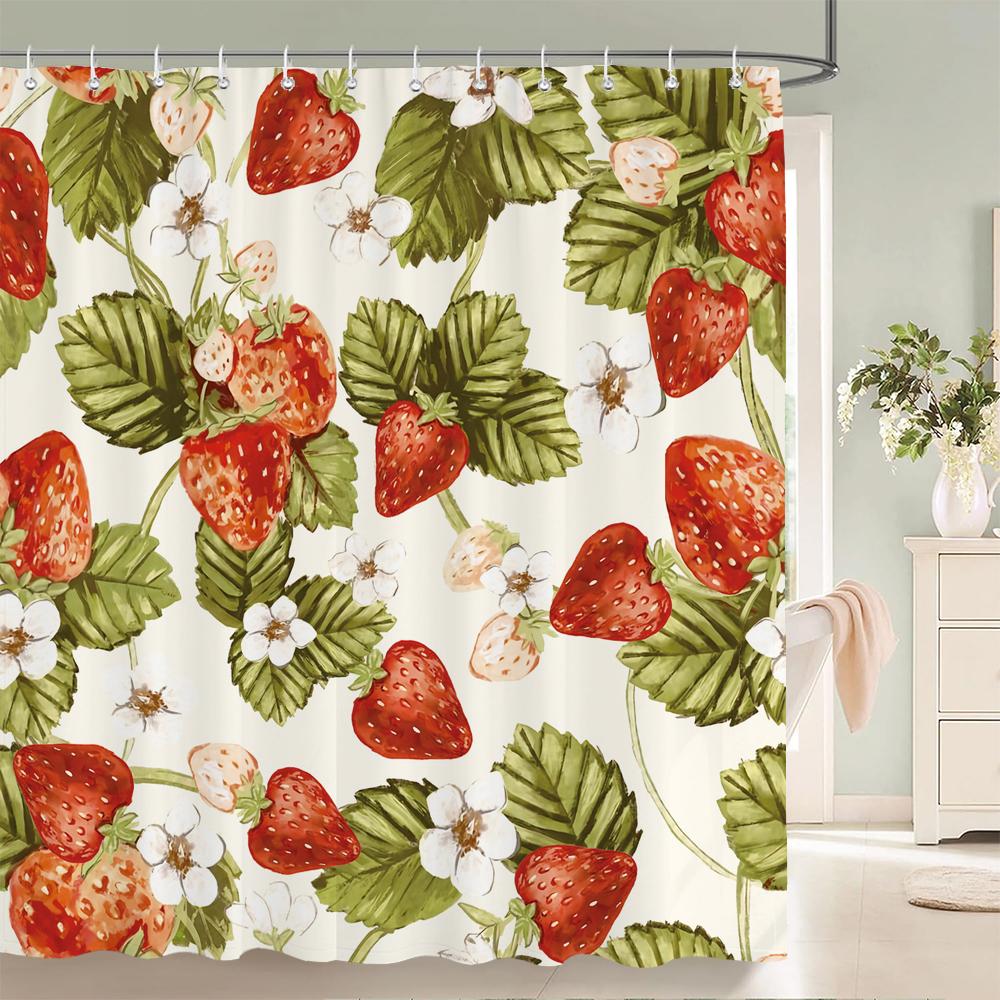 1 pc Fresh Lemon Fruit pattern Shower Curtains Bathroom Polyester Bath Curtains Printing Shower Curtain Decor With Hooks Curtain