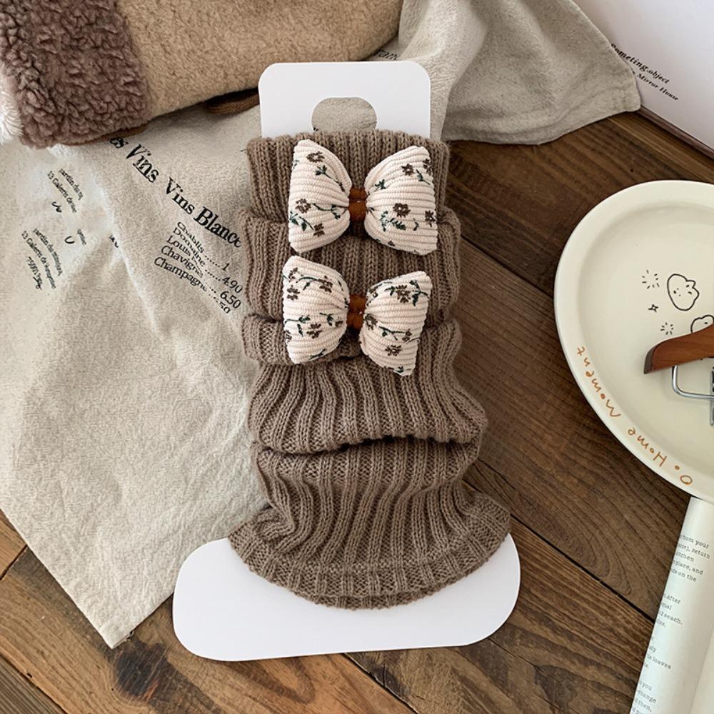 Y2K Horse Doll Leg Warmers Sweet Women's Stockings Rabbit Knit Bear Bow Leggings  Autumn