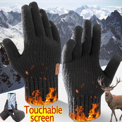 New Touchable Cashmere Gloves Cold-proof Winter Warm Fingering Glove Outdoors Men Five Finger Mittens