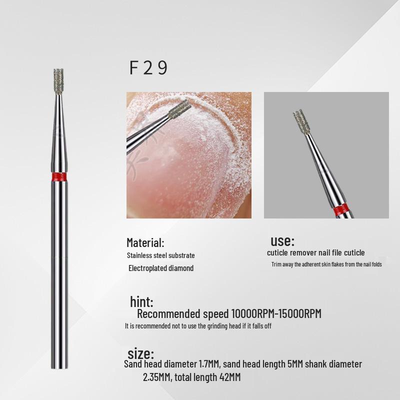 Russian Diamond Nail Grinding Head for Cuticle Pushing & Gel Polish Removal