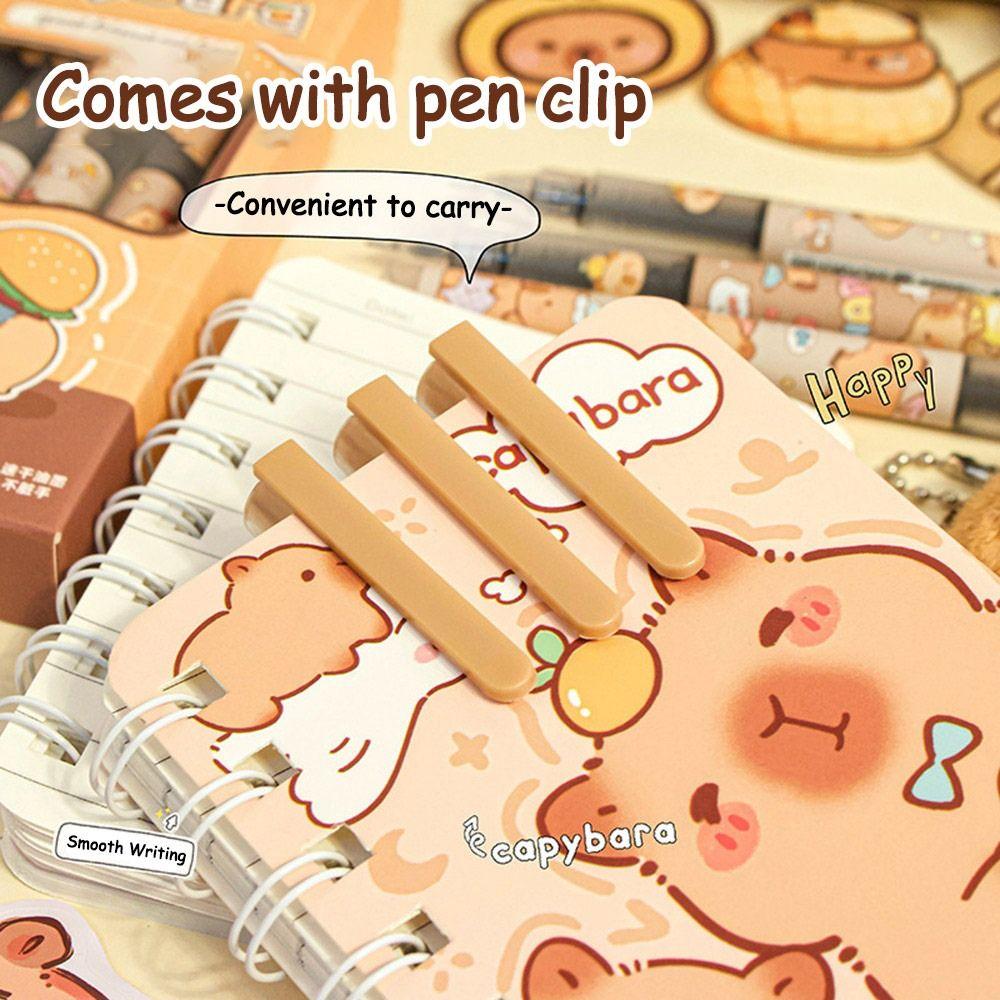 6Pcs/lot Panda Capybara Gel Pen 0.5mm Black Pen Press Erasable Pen  School Office Writing Stationery