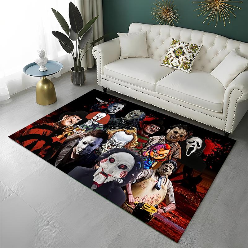 Horrorfilm-Charakter Chucky S-Scream Cartoon Teppich für Spielzimmer Schlafzimmer Wohnzimmer Sofa Heimdekoration, Teppich rutschfest
