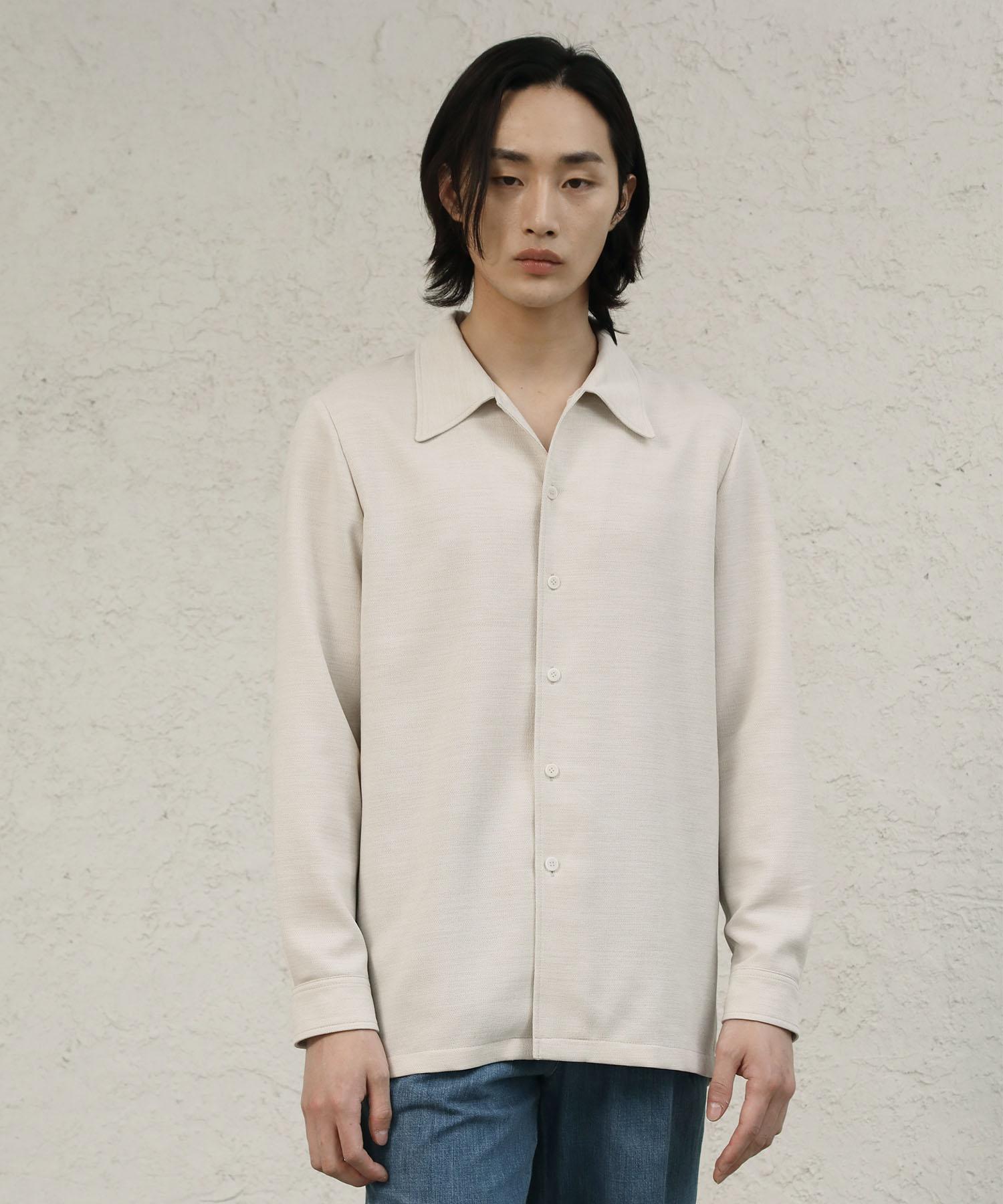 Phil Seek Pleated Shirt (Greige) 3