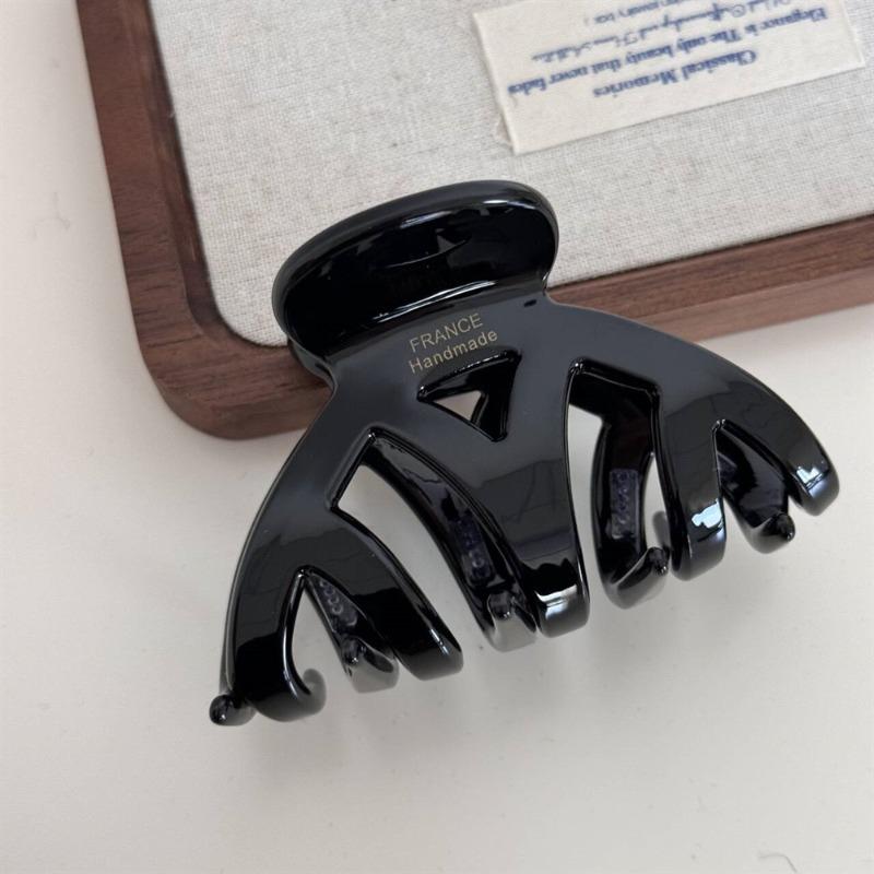 

Acetic Acid Thickened Gold Label Gripper Simple and Retro Medium-sized Back Head Updo Shark Gripper чёрный