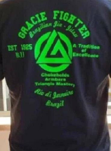 GRACIE MMA FIGHTER Jiu Jitsu PRIDE FC FIGHTING CHAMPIONSHIP T shirt Green XL