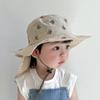 Cartoon Embroidery Children Panama Cap Neck Protection Summer Fisherman Hat Baby Sun Hat  Beach