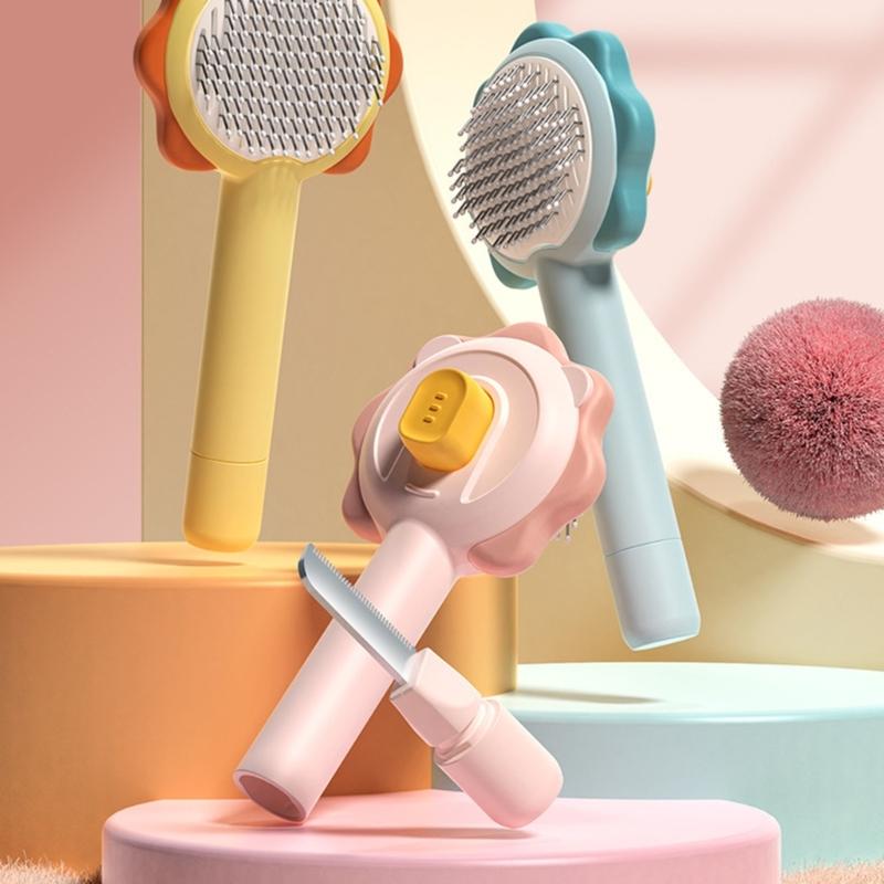 Cats Grooming Brush Comb for Remove Loose Hair Dematting Deshedding Brush Massaging Brush Rake Comb Deshedding Tool