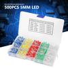 Led Diode, 500pcs 5mm Led Light Led Diode Lights Electronic Lights With Red Yellow Blue Green White Assortment Diodes Kit for Electronics