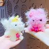 Portachiavi Peluche Cane Decompressione Girevole Bambola Ciondolo Coppia Portachiavi Auto Zaino Ciondolo Regalo