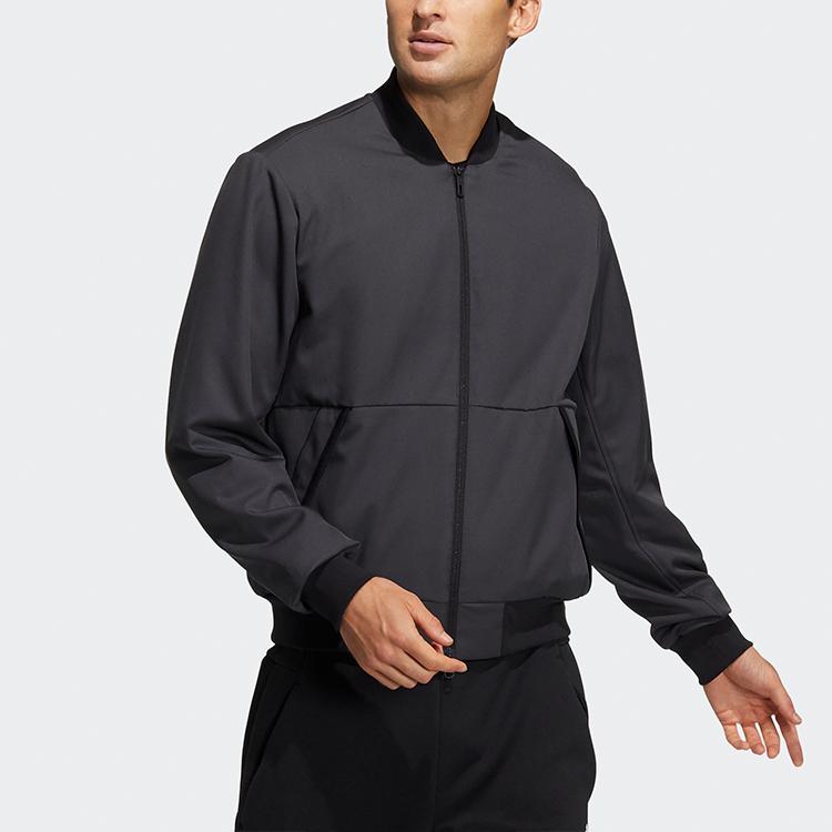 Adidas Fleece-Lined Warm-Up Jacket With Logo Print Men Outerwear Black GP0975