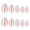 French Nude Pink Gradient Plated Short Round Manicure Nails - Versatile & Luxurious for Everyday Wear