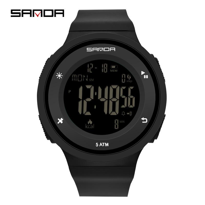 Sanda Multisport Luminous Waterproof Calorie & Pedometer Watch for Male Students