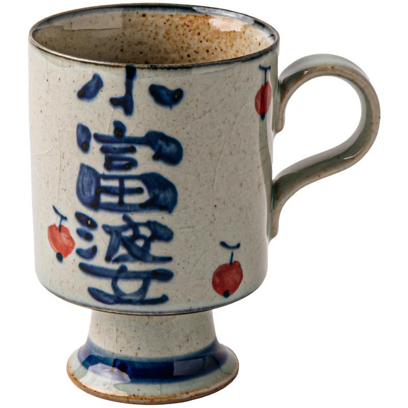 Domestic Handmade Little Rich Woman Hand-Painted Goblet Chinese Coarse Pottery Export Birthday Gift Girl