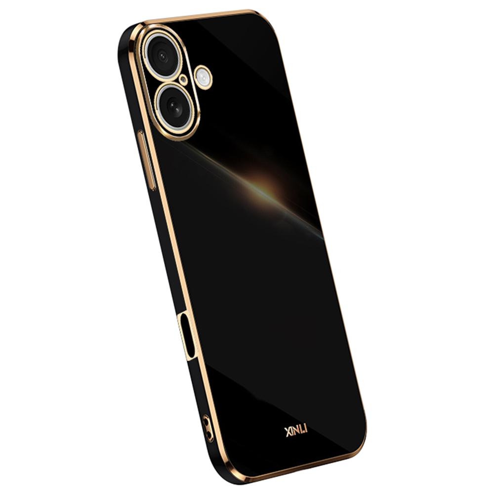 XINLI For iPhone 16 Case TPU Phone Cover with Electroplating Frame
