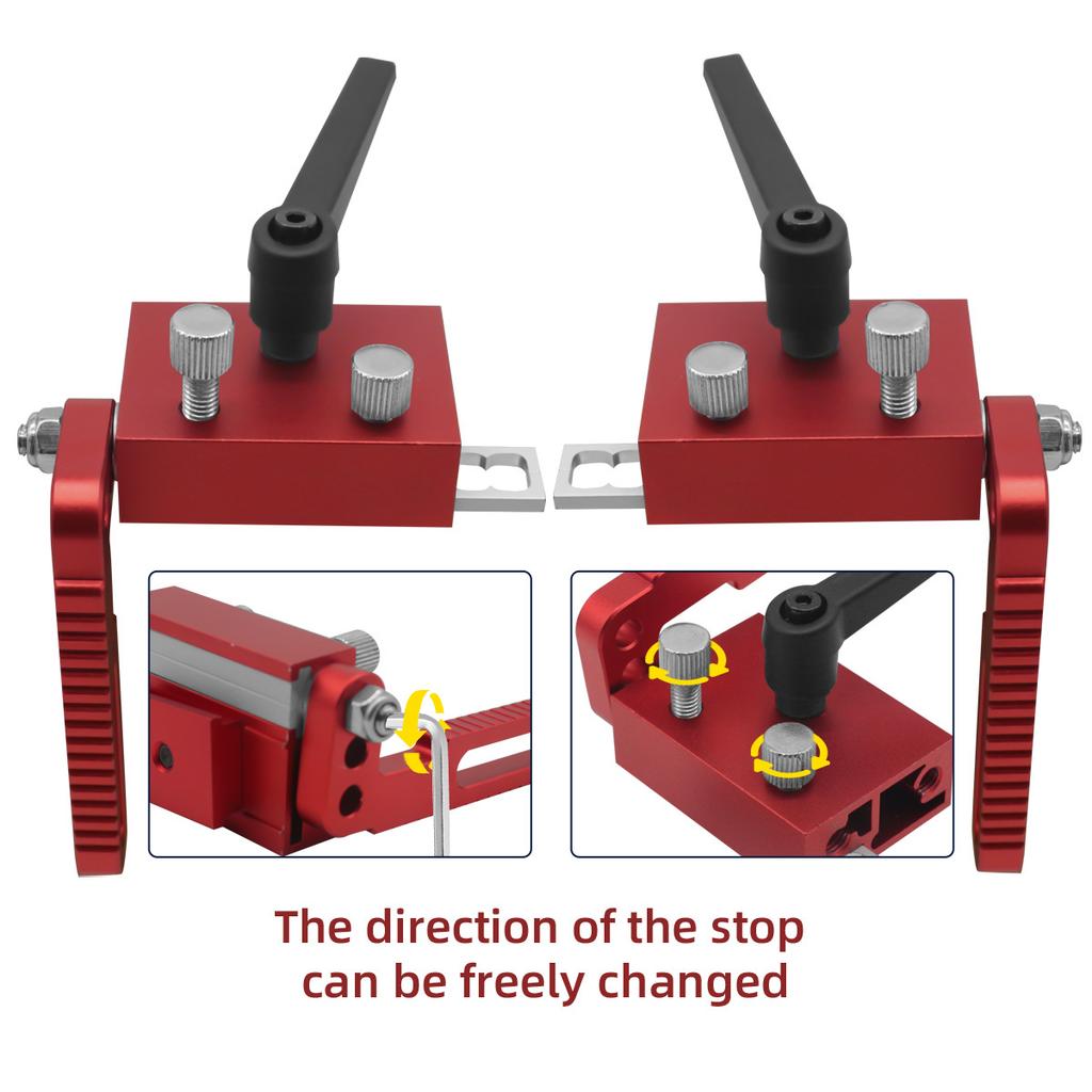 Miter Track Stop Alloy Steel T Slot Stop, Adjustable Fence Flip Stop Accurate Length Limit Device Woodworking Tool
