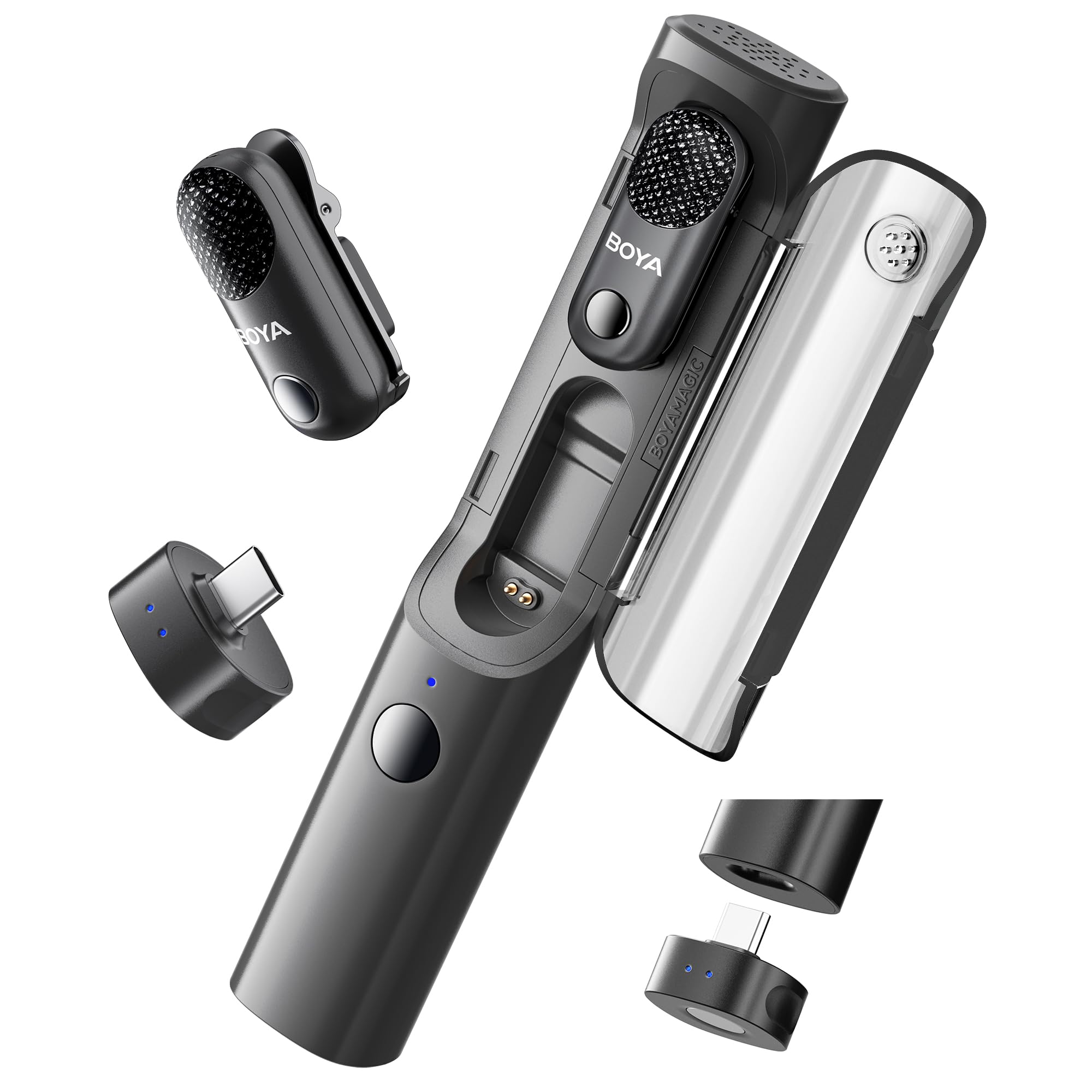 

BOYA Wireless Lapel Microphone 30 Hours of Continuous 328ft Transmission Safety Track Limiter Wireless Lapel Microphone with AI Noise Reduction Ideal