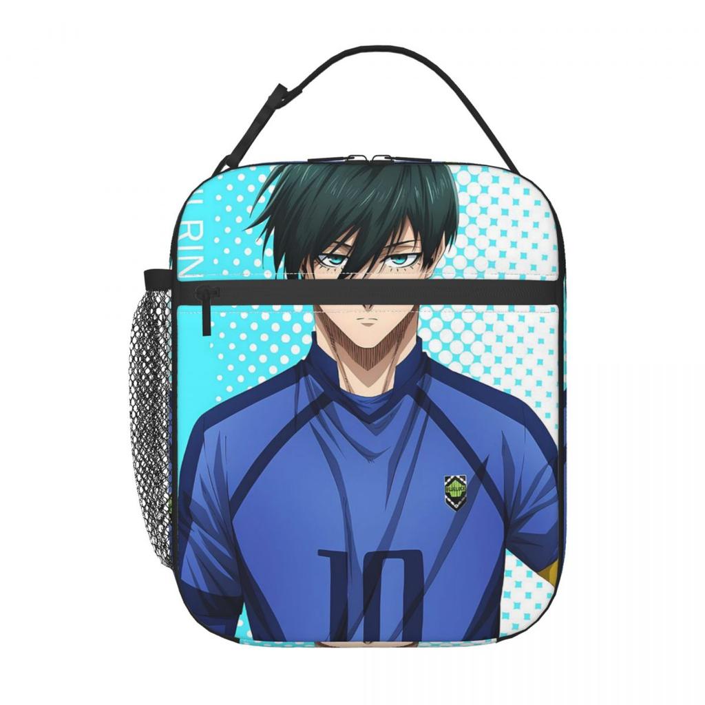 Anime Blue Locks Insulated Lunch Bag for Women Kids Portable Food Boxes Thermal Lunch Box Tote