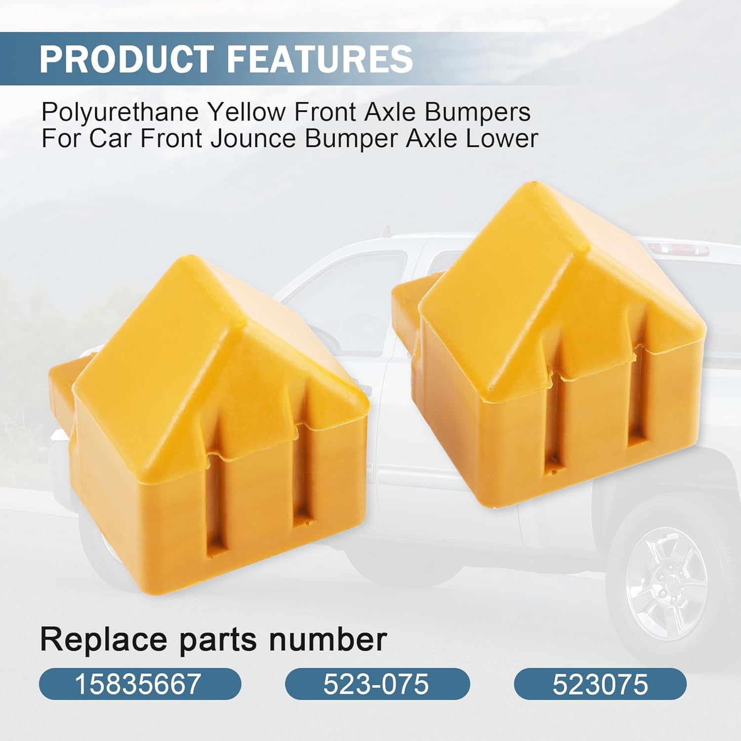 2 Отбойника рычага подвески (Отбойники оси) для Переднего Отбойника Оси Нижний 15835667 523-075 для Chevy Silverado для GMC Sierra 1500 2500 3500