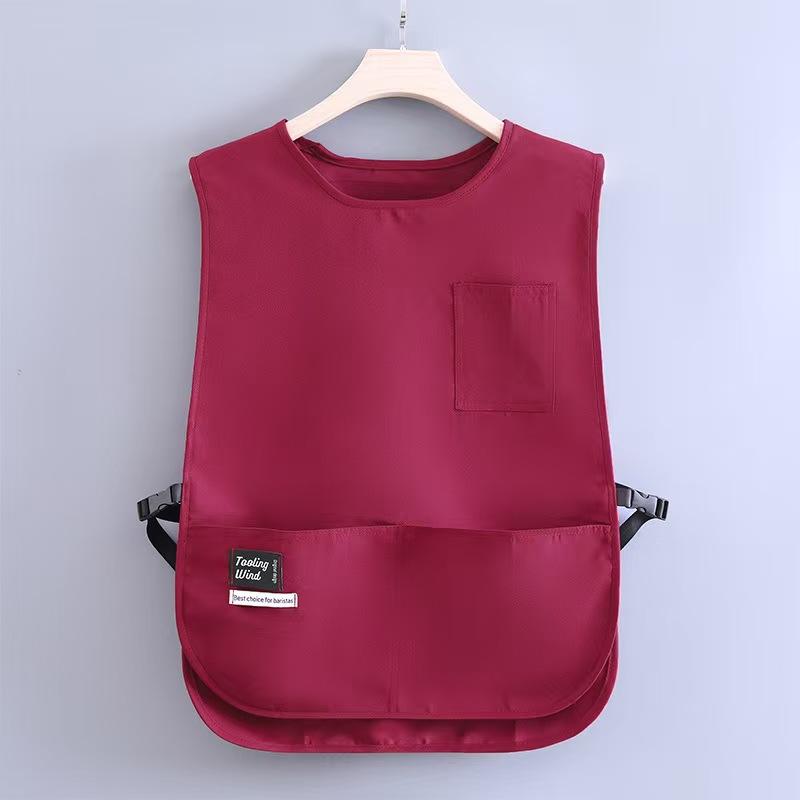 Waterproof Vest Apron Coffee Shop Cooking Aprons Oilproof Bbq Aprons With Big Pocket Kitchen Waiter Workwear Apron