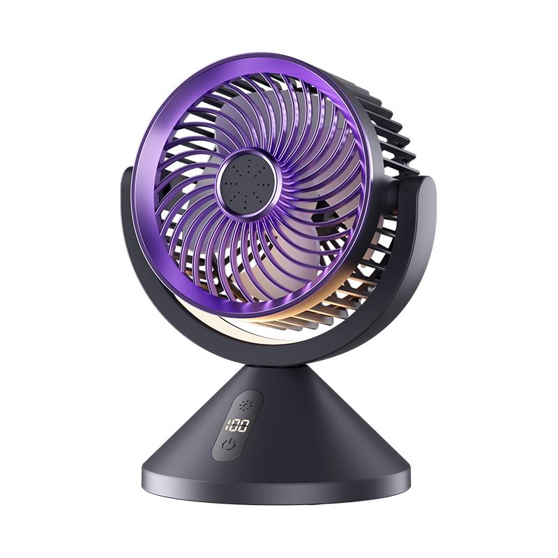 

Desk Fan Rechargable Portable Fan 5 Speeds Adjustable Strong Breeze Office Personal Fan 360° Rotation For Table Bedroom Travel чёрный
