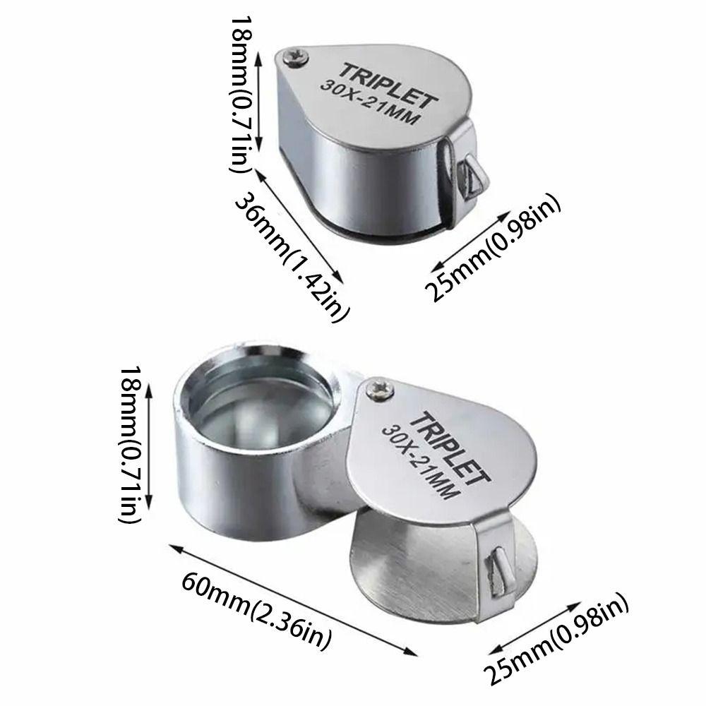 Mini Jewelry Magnifying Glass Folding Reading Magnifier Portable 10-30X Pocket Loupe  Jewelers