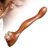 Rolo Massageador de Olhos com Vagem de Lótus 5 Dentes Bastão de Raspagem de Tendões de Madeira Mini Bastão de Massagem Facial para Aliviar a Fadiga Facial