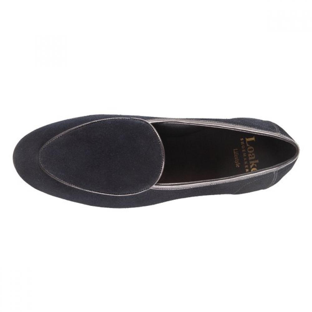 Loake Navy Suede Belgian Loafer Belgrave