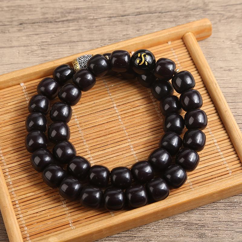 Natural Bodhi Five Elements Buddha Bead Bracelet - Unisex Lucky Wenwan Gift