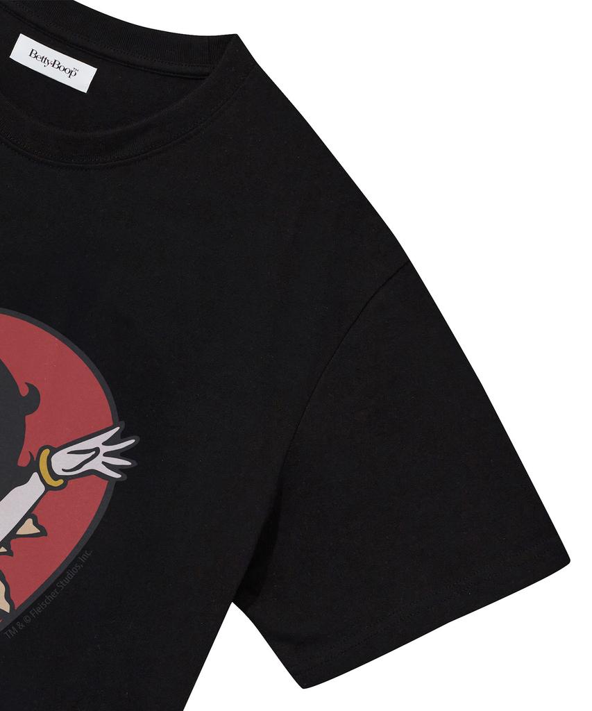 CNVS Betty Boop Heart Bust Oversized Short Sleeve T-Shirt_Black