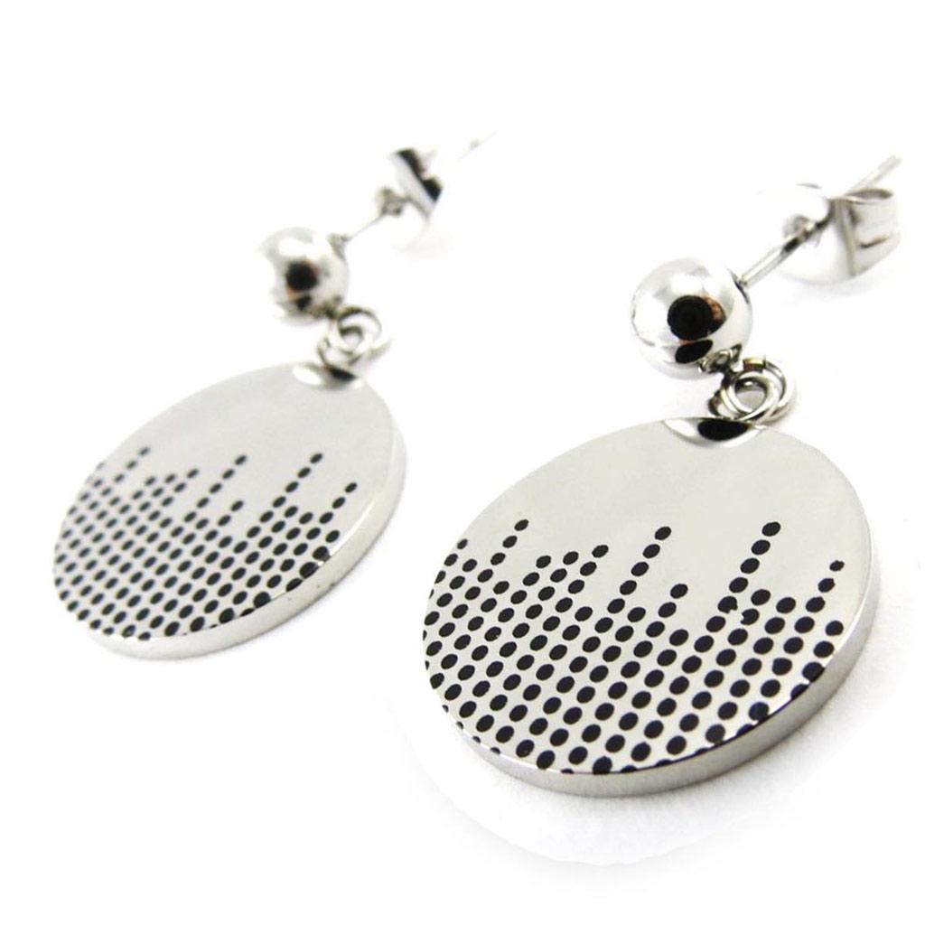 Les Trésors De Lily [J3093] - Ohrringe Stahl 'Choreographie' Ruthenium - 16x25 mm