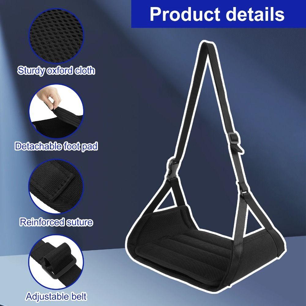 Adjustable Strap Airplane Foot Hammock Removable Pad Leg Comfort Mat Portable Desk Footrest Flight