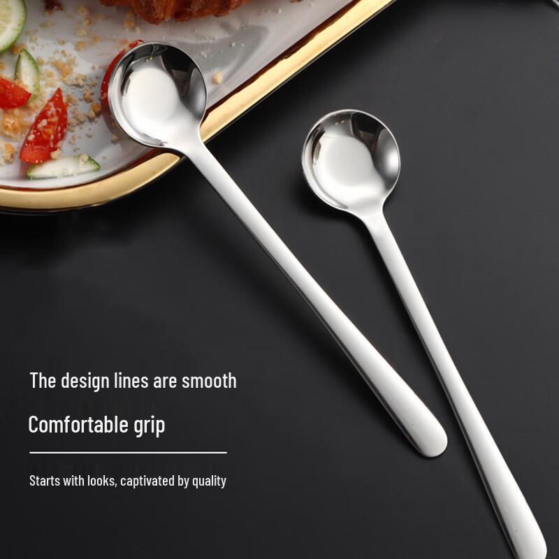 2-Piece 304 Stainless Steel Long Handle Spoon Set