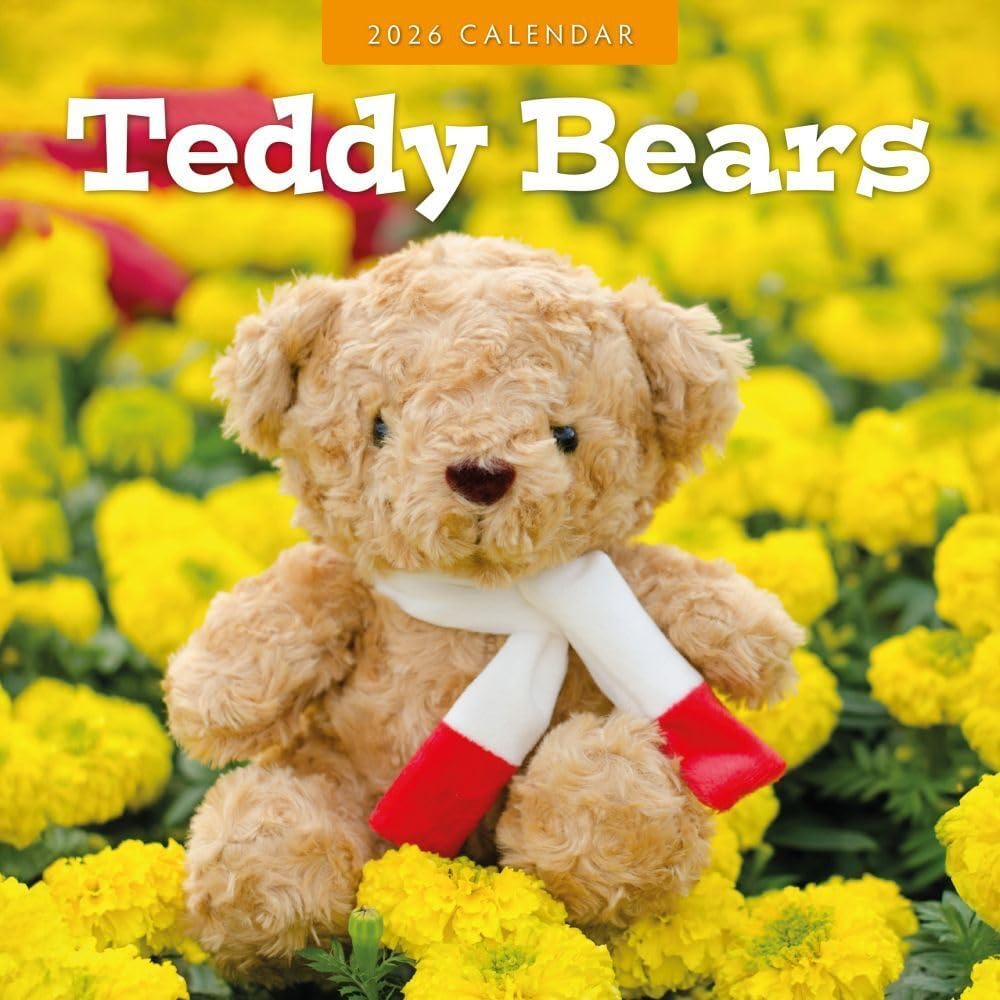 Red Robin 2026 Teddy Bears Monthly Wall Calendar | 12 x 24 Open | Premium Thick & Sturdy Paper | Hangable 12 Month Calendar | Lined Notes & To Do