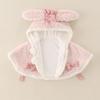 Vilemenya Detské Pončo s Roztomilým Králičím Plášťom pre Chladné Počasie Darček na Baby Shower Narodeniny Kapucňa, Detský Kabát, Plášť, Dievčatá, Nadýchaný, Jesenné/Zimné Výlety,