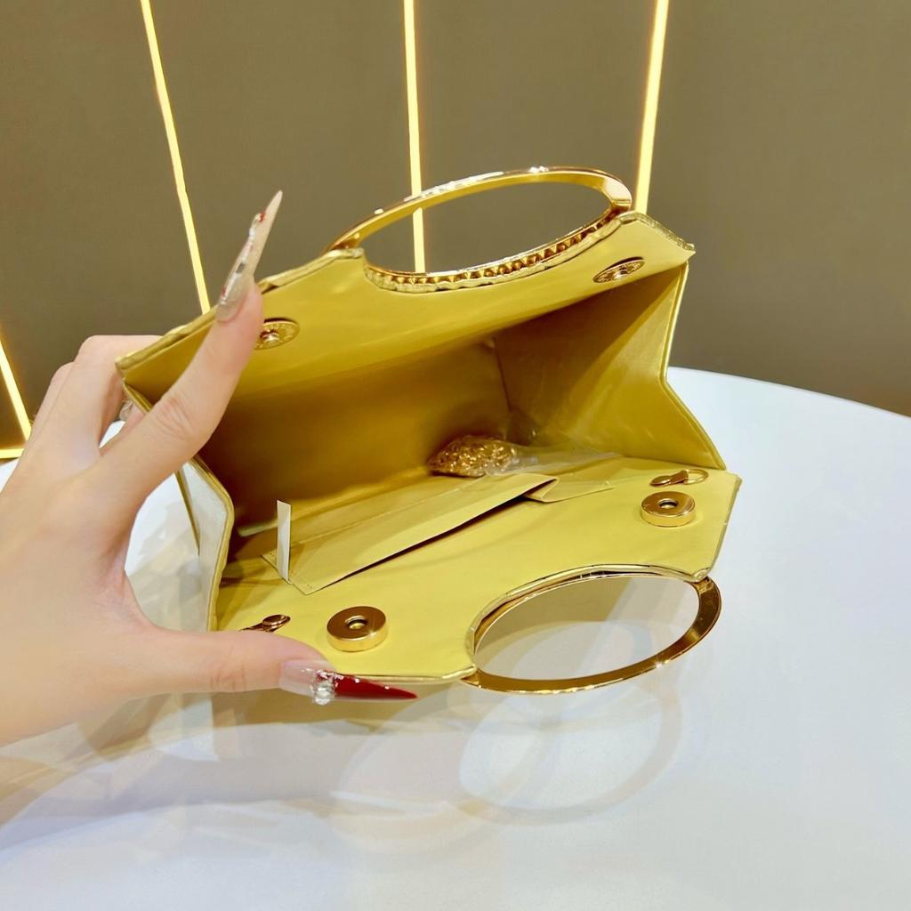Dinner Bag, Handbag, High-end Rhinestone Banquet Bag, Fashionable Dress Bag, Chain Bag