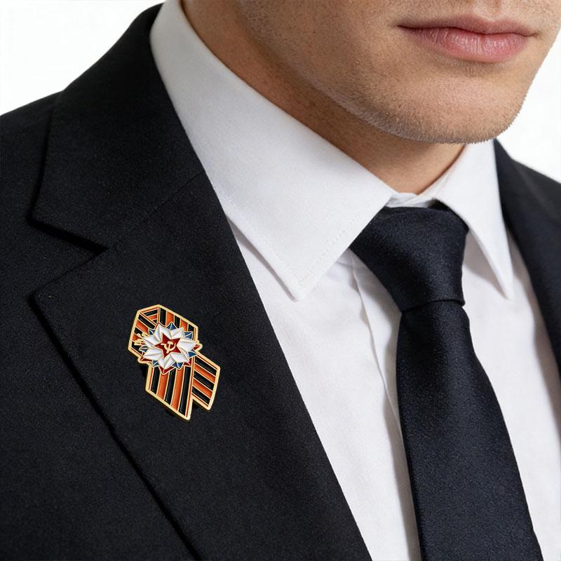 1Pc Zinc Alloy Versatile Backpack Pin Retro Metal Brooch Russian Cloth Decoration Brooch Russian-style