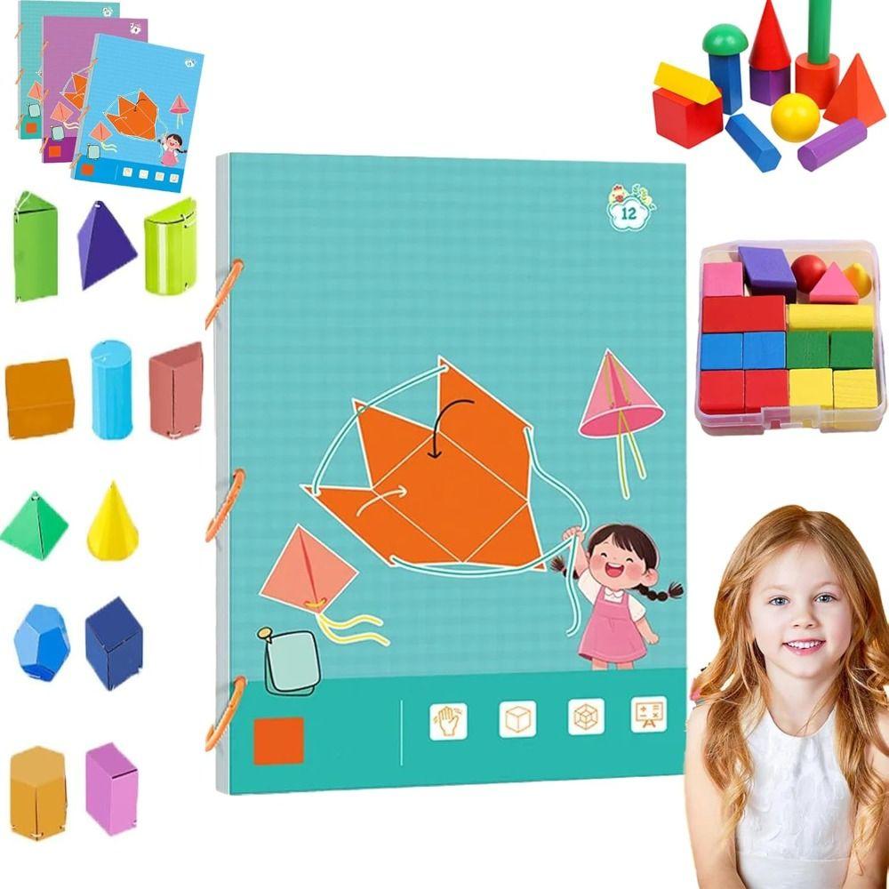 Educational Toys 3D Geometry Learning Book DIY Paste Material Kit  Birthday Gift