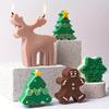 A Top quality 3Pcs Christmas Tree + Elk + Smiling Gingerbread Man Silicone Mold Set Design Suitable for DIY Candles Soap Plaster