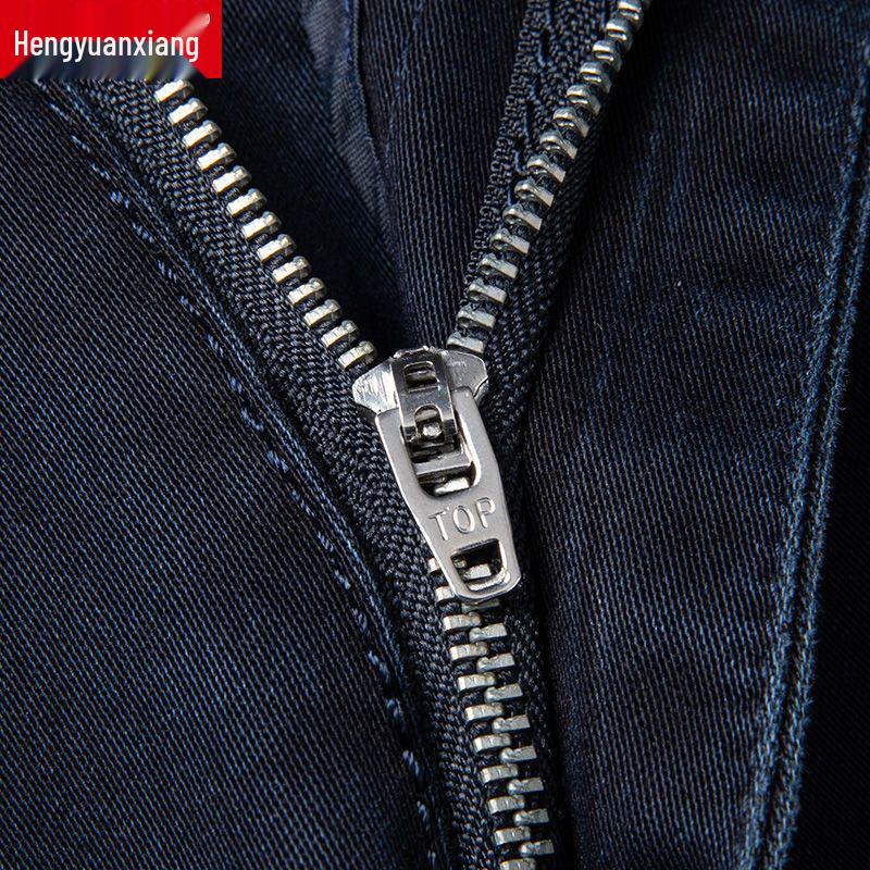 Spring & Autumn Men's High-Waist Casual Jeans - Middle-Aged & Elderly, Loose Straight-Leg, Dad Pants, Summer Thin Style