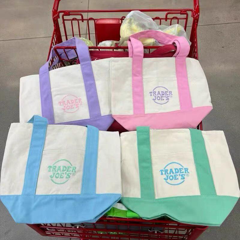 Geantă Mini Tote din Pânză Ecologică Trader Joe's, Capacitate Mare