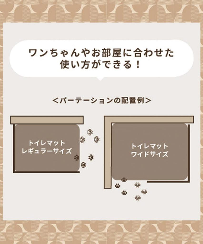 HARIO Dog Toilet Mat Partition L, Light Brown