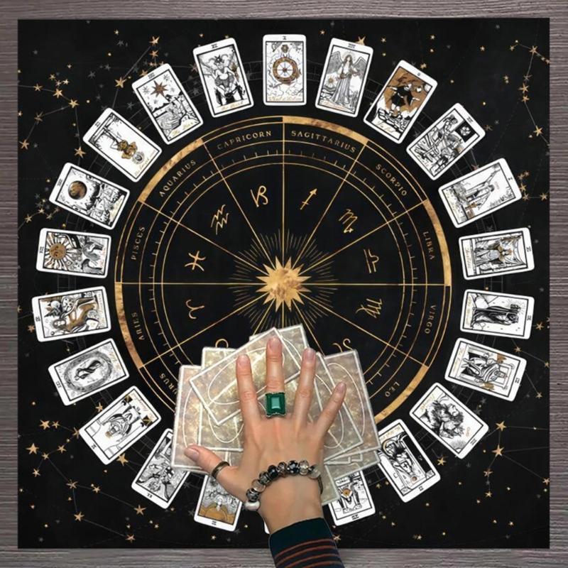 Square Flannelette Tarot Altar Cloth Board Game Pad Astrological Oracles Pad Table Cover Card Mat Divinations Tablecloth