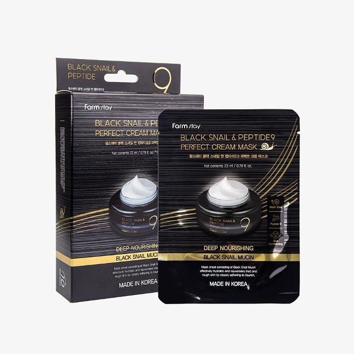 

Farmstay Black Snail & Peptide9 Perfect Cream Mask 1box (10sheets)
