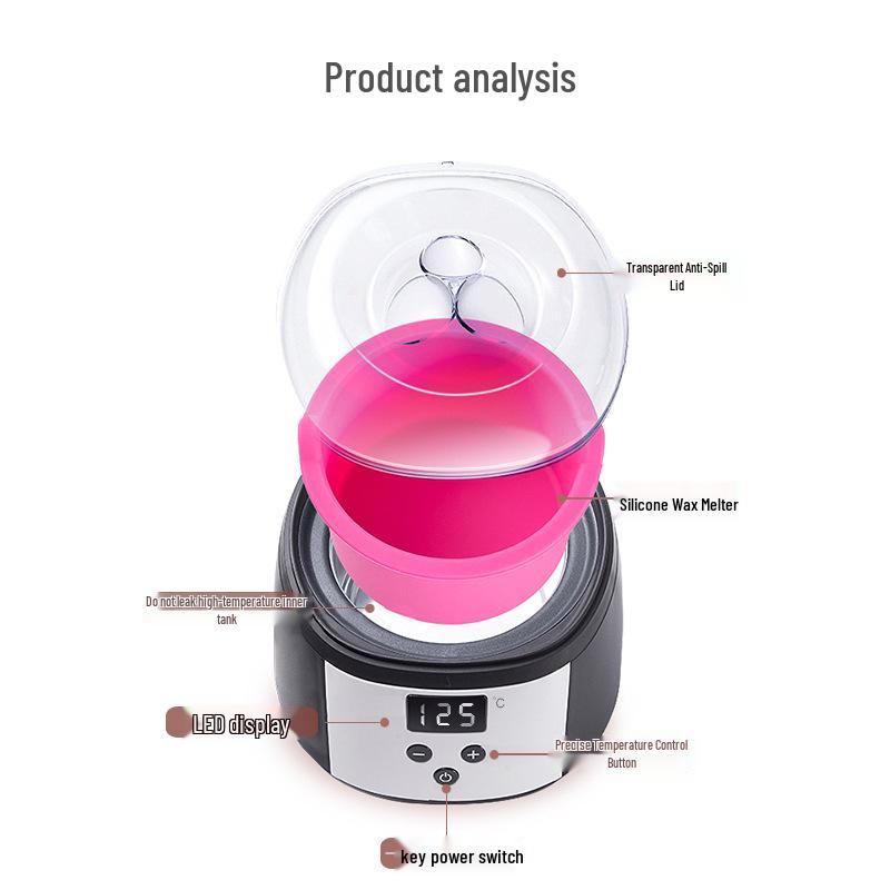 Silicone Wax Melter 500cc, 100W High Power Rapid Wax Melting Machine for Depilatory and Beauty Therapy.